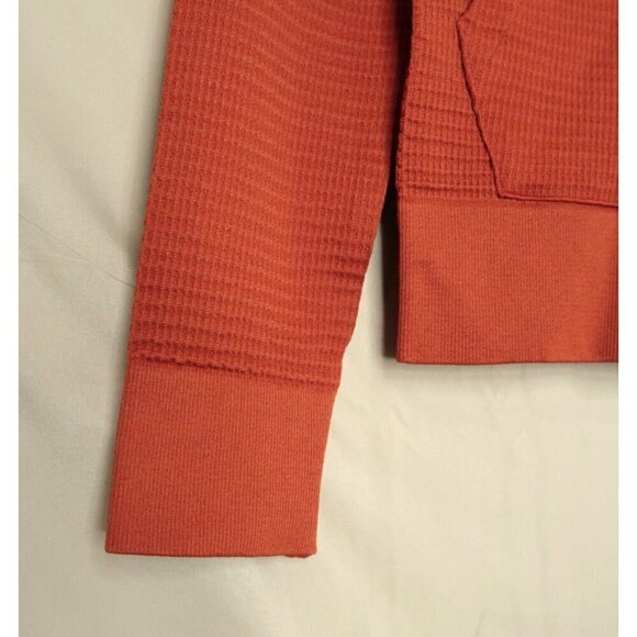 Aura Active Full Zip Jacket Stretch Waffle Burnt Orange Long Sleeve Womens S/M - Picture 4 of 11